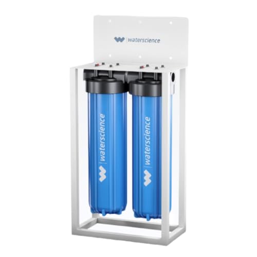 Image of WaterScience RIO Two Stage 20-Inch Hard Water Filter For Tank | Main Line Whole House Filter | Wall /Floor Mount | Applicable For 2BHK Homes With High Sediment | 2Y Warranty,Sedimentation