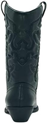 Soda Reno Western Cowboy Pointed Toe Knee High Pull On Tabs Boots Black Pu Size (9) Review | Image 3
