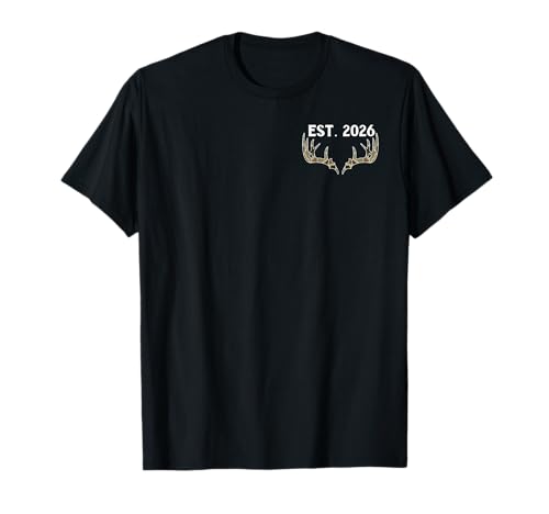 (2 Sided) Camo Dad Est 2026 Camouflage Deer Hunting New Dad T-Shirt