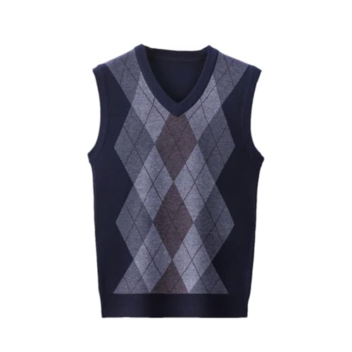 Men’S Knit Sleeveless V-Neck Vest Vintage Thin Flat Knitted Tank Top