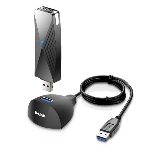 D-Link USB WiFi 6 Adapter AX1800 USB 3.0 Dual Band Long Range MU-MIMO Wireless Internet Network for...