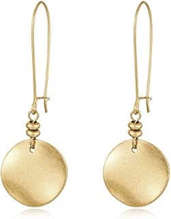 LILIE&WHITE Burnt Gold And Silver Round Disc Dangle Earrings For Women Statement Earrings Fashion Earrings Costume Jewelry For Women Boho Earrings