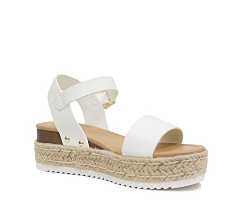 Image of Soda CLIP ~ Women Open Toe Ankle Strap Platform Espadrille Sandal