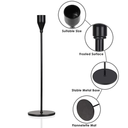 Candle Holders, Matte Black Candlestick Holders Candle Stands, Decorative Candlestick Holder, Set Of 3 Metal Candle Stand For Wedding Dinning Party, Fits 3/4 Inch Thick Candle & Led Candles #TOP2