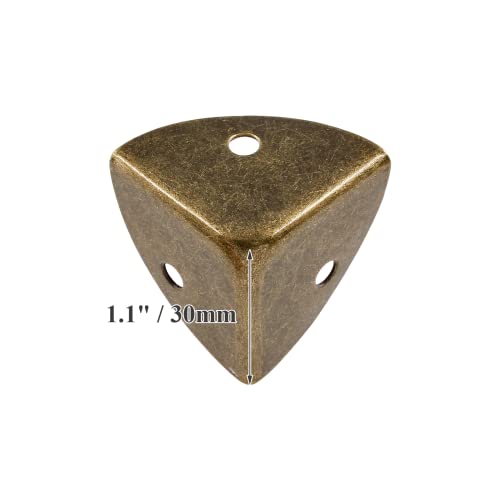 Zorveiio 12pcs Antique Metal Box Corner Protectors, Shelf Edge Protector Decorative, Corner Guards Reliable Hardware with Mounting Screws(Bronze)