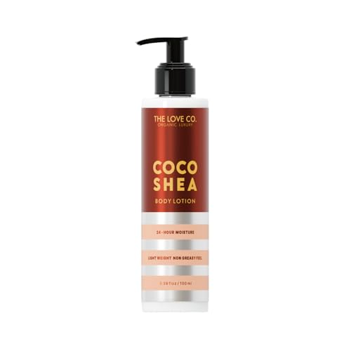 Image of THE LOVE CO. Coco Shea Body Lotion For Dry Skin 100ml | 24 Hours Intense Deep Hydration | Shea Butter Moisturizer Extra Hydrating