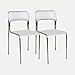Dmora Set di 2 Sedie Moderne in Metallo e Polipropilene, per Sala da Pranzo, Cucina o Salotto, 43x45h81, Seduta h cm 48, Colore Bianco