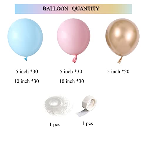 Dubedat 142Pcs Gender Reveal Balloon Garland Kits Chrome Metallic Latex Balloons For Birthday Party Celebration Wedding Gender Reveal He Or She Boy Or Girl (Pink Blue Gold) #TOP3