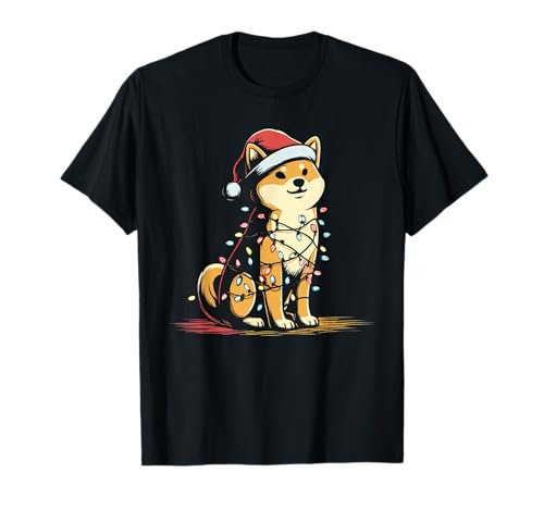 Funny Shiba Inu Christmas Graphics Dog Lights Lover T-Shirt