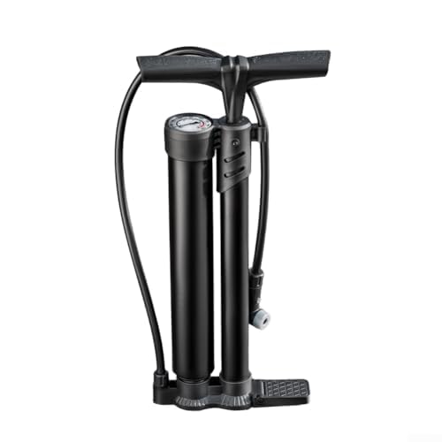 Bomba de inflado de alta presión de doble tubo para bicicleta con tanque de almacenamiento de aire extra grande y medidor de presión de alta definición para un inflado rápido y eficiente