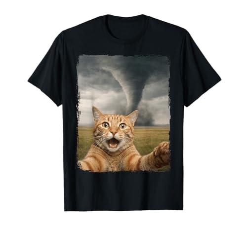 Cat Tornado Selfie Meteorologist T-Shirt