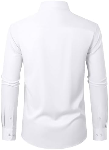 Men's Stretch Dress Shirt - Casual Long Sleeve with Pocket S-6XL - Image 2