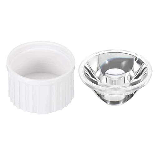 Image of PATIKIL 20mm LED Lens 25 Degree with Plastic Holder, 8 Set Acrylic Optical Lenses for 1W 3W High Power LED Light, White /Transparent