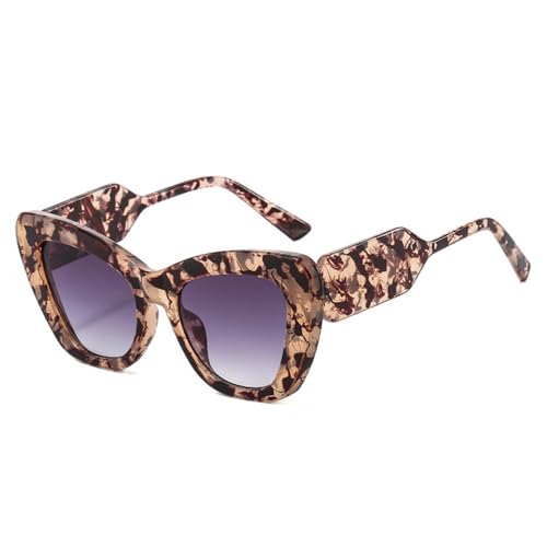 Lunettes de soleil œil de chat surdimensionnées nuances contrastées haut de gamme pour femmes