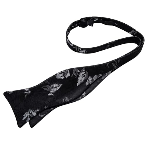 Pajarita floral de seda para hombre con pañuelo y gemelos miniatura 3