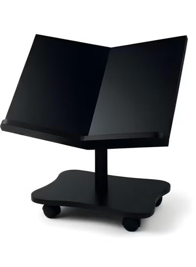 Quran Stand - Ground Sitting Companion for Comfort & Focus During Recitation - حامل القرآن الكريم ارضي مزود بعجلات لسهولة الحركة حجم وسط (black-أسود)