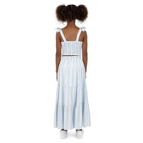 Image of Speechless Girls' Sleeveless Cropped Top and Maxi Tiered Skirt Set