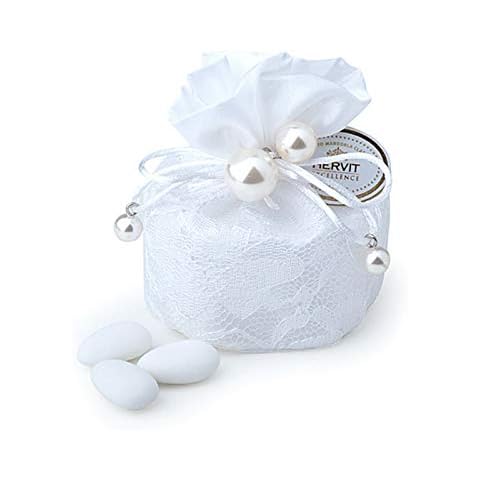 White Bucket 10Cm Pearls 5 Confetti Cover