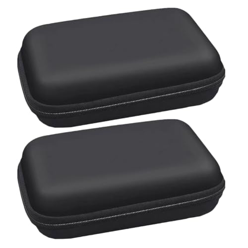 Veemoon Lot de 2 Paquet de Rangement pour Accessoires Numériques EVA Antichoc Étanches Étuis pour Disques Durs Mobiles Noirs 12X10X4 CM Pochette Portable...