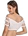 GloryStar Women's Bavarian Oktoberfest Costume Traditional Lace Off Shoulder Dirndl Blouse Beer Garden Crop Top XL