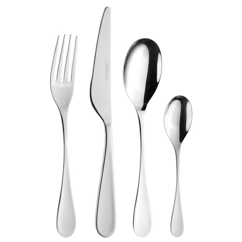 Pintinox Set Posate 24 Pezzi per 6 Persone – Serie Drop, Acciaio Inox Nichel Free (LUCIDO)