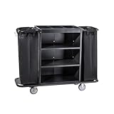 Carro de limpieza para servicio de habitaciones de hotel, carrito de tela multifuncional con bolsa de limpieza, carrito de servicio de limpieza para invitados