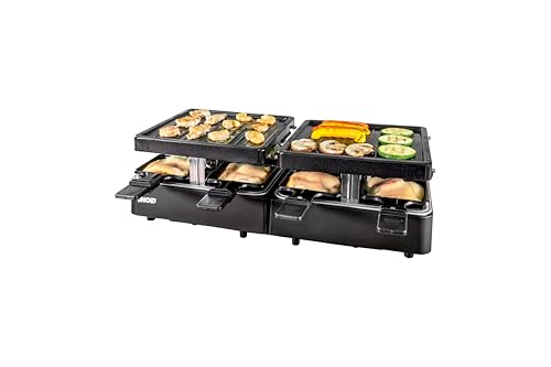 Unold 48755 Raclette Extendable, Party Grill, Raclette-Grill für bis zu 8 Personen, 1.300 Watt Elektro-Tischgrill mit zwei separaten Grillflächen (je ca. 21 x 21 cm) Unold 48755 Raclette Extendable, Party Grill, Raclette-Grill für bis zu 8 Personen, 1.300 Watt Elektro-Tischgrill mit zwei separaten Grillflächen (je ca. 21 x 21 cm)