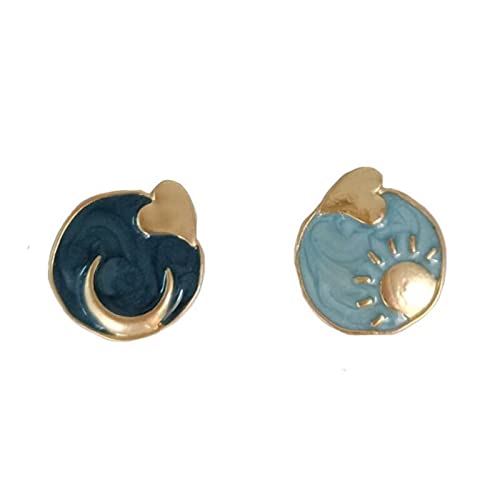 Jewelry لطيف الشمس القمر غير متناظرة أقراط الخيال الكون أقراط اكسسوارات الاحتفال حزب مأدبة المجوهرات Stud Earring