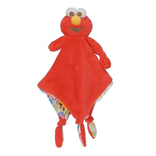 Image of Kids Preferred Sesame Street Elmo Blanky Made of Soft Material with Knotted Corners and Pacifer Loop for Babies and Infants