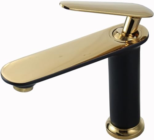 Robinet de lavabo de salle de bain blanc ou noir monotrou à poignée unique