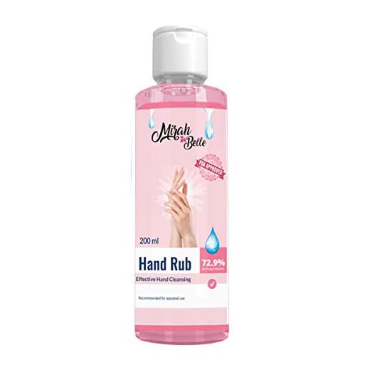 Mirah Belle - Hand Rub Sanitizer (200 ML) - FDA Approved (72.9% Iso Propyl Alcohol) - Vegan, Cruelty Free - Best for Men, Women and Children - Sulfate and Paraben Free Hand Cleanser