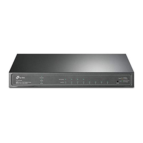 TP-Link SG2008p 8 Port Gigabit PoE Switch, 4× Gigabit PoE Ports, 802.3af-at 30W, 62W Total Budget, Network Switch, Power Saving, Plug & Play, Metal C
