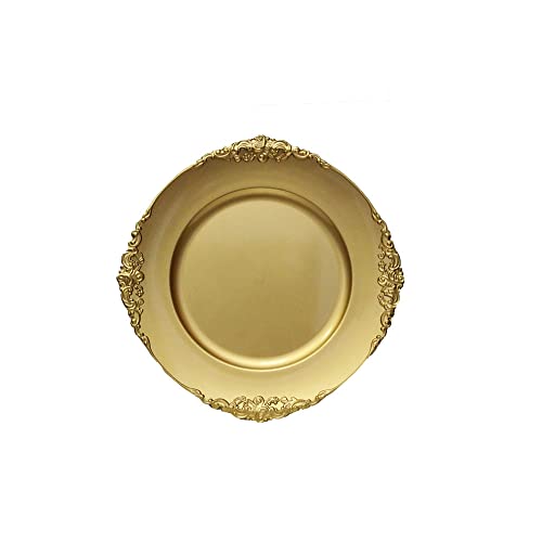 Plato Vintage Redondo Dorado CVL para Decoración