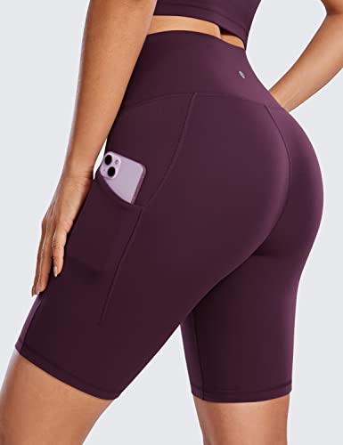 CRZ YOGA Shorts de Ciclismo Feminino Butterluxe 8 Polegadas - Shorts de Yoga Cintura Alta Bolsos Lat