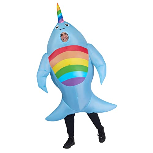 Morph Disfraz Hinchable Narval Ballena Adulto, Disfraz Inchable Ballena Adulto, Disfraz Pez Adulto, Disfraz Ballena Adulto, Disfraz Mar Adulto, Disfraz Carnaval Adulto Talla Unica