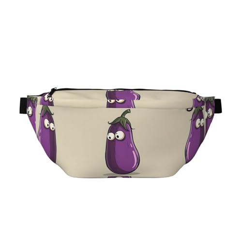 Sac banane de voyage imprimé aubergine pour randonnée et running outdoor