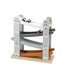 Tryco Autorennbahn, Kugelbahn aus Holz für Babys mit 3 Autos, TR-303015