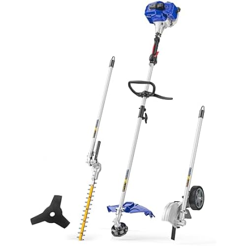 Wild Badger Power 26cc 2-Cycle Gas Weed Wacker, 4-in-1 Wheeled Edger Kit