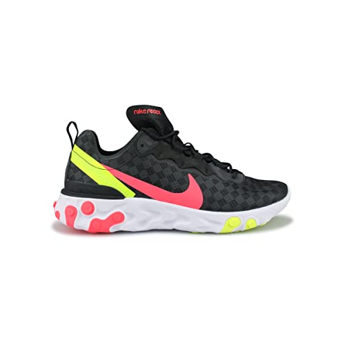 Tênis de corrida masculino Nike React Element 55, Black/Flash Crimson,
