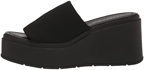 Madden Girl Women's Wesley Wedge Sandal, Black Fabric, 7 | Image 7