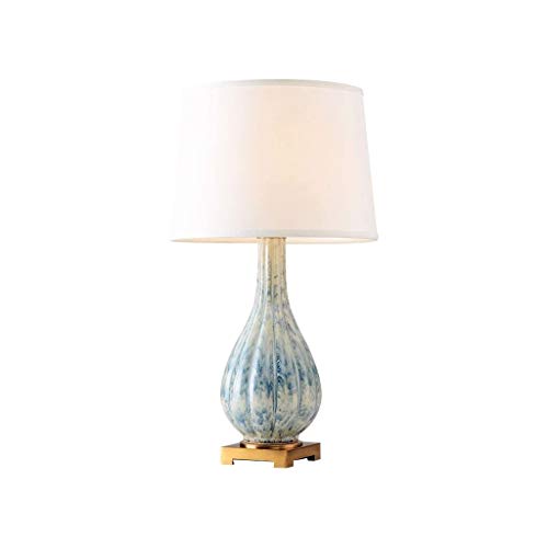 Preisvergleich Produktbild DIAOD Keramik Tischleuchte Modern Schlafzimmer Stoff Lampshade Einfache Nachttischlampe Schalter Tischleuchte