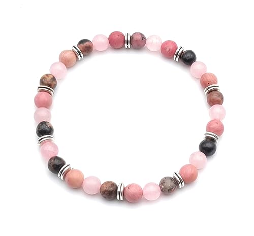 Bracelet Quartz Rose – Perles 6 Mm – Pierre Naturelle – Longueur 19 Cm – Femme