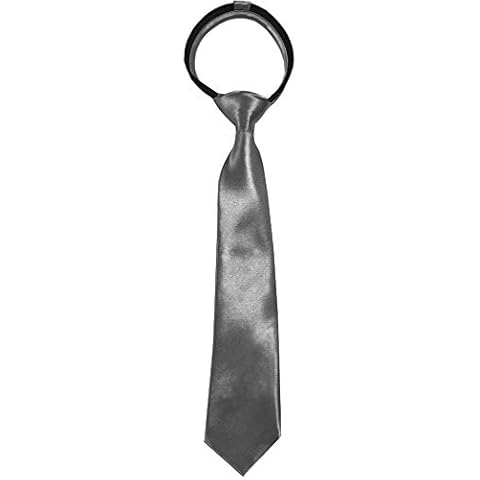 CANGRON 15" Necktie for Boy Toddler Tie Pre-Tied Grey Boys Tie with Giftbox LZC15HU- Cover