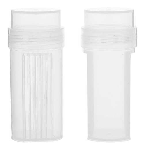 ERINGOGO Set 2 Bottiglie Colorazione da Laboratorio in Plastica con Coperchio, Portavetrini Riutilizzabile per 5 Vetrini, Vaschetta Coplin Verticale Antirovesciamento per Conservazione