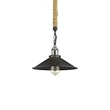 CLAXY Ecopower Vintage Metal & Hemp Rope Chain Pendant Light Hanging Ceiling Light