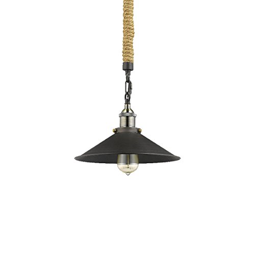 CLAXY Ecopower Vintage Metal & Hemp Rope Chain Pendant Light Hanging Ceiling Light