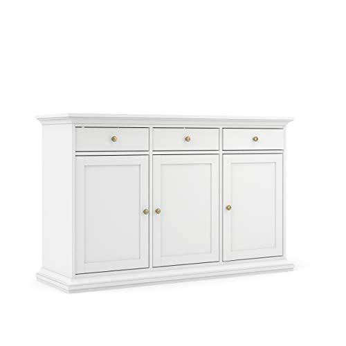 Tvilum Sideboard with 3 Doors and 3 Drawers, White