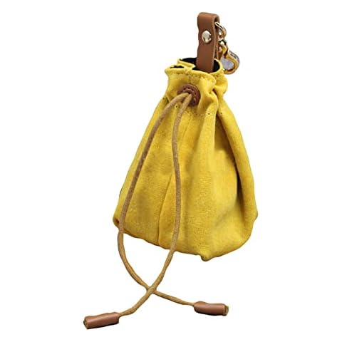 Dog Treat Training Bag, Small Dog Treat Pouch with Clip & Drawstring, Waterproof Pet Snack Bag for Walking and Training (Yellow) Cover