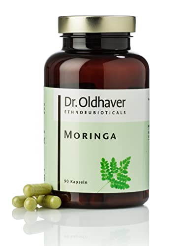 Dr. Oldhaver Moringa Kapseln (90 Kapseln) Oleifera Blatt Pulver - Hochdosiert | Vegan, Glutenfrei, Lactosefrei Cover