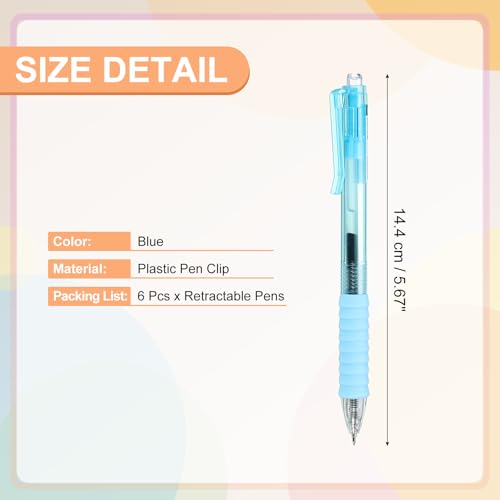 PATIKIL 6 bolígrafos retráctiles 0.5 mm tinta azul miniatura 2